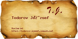 Todorov József névjegykártya